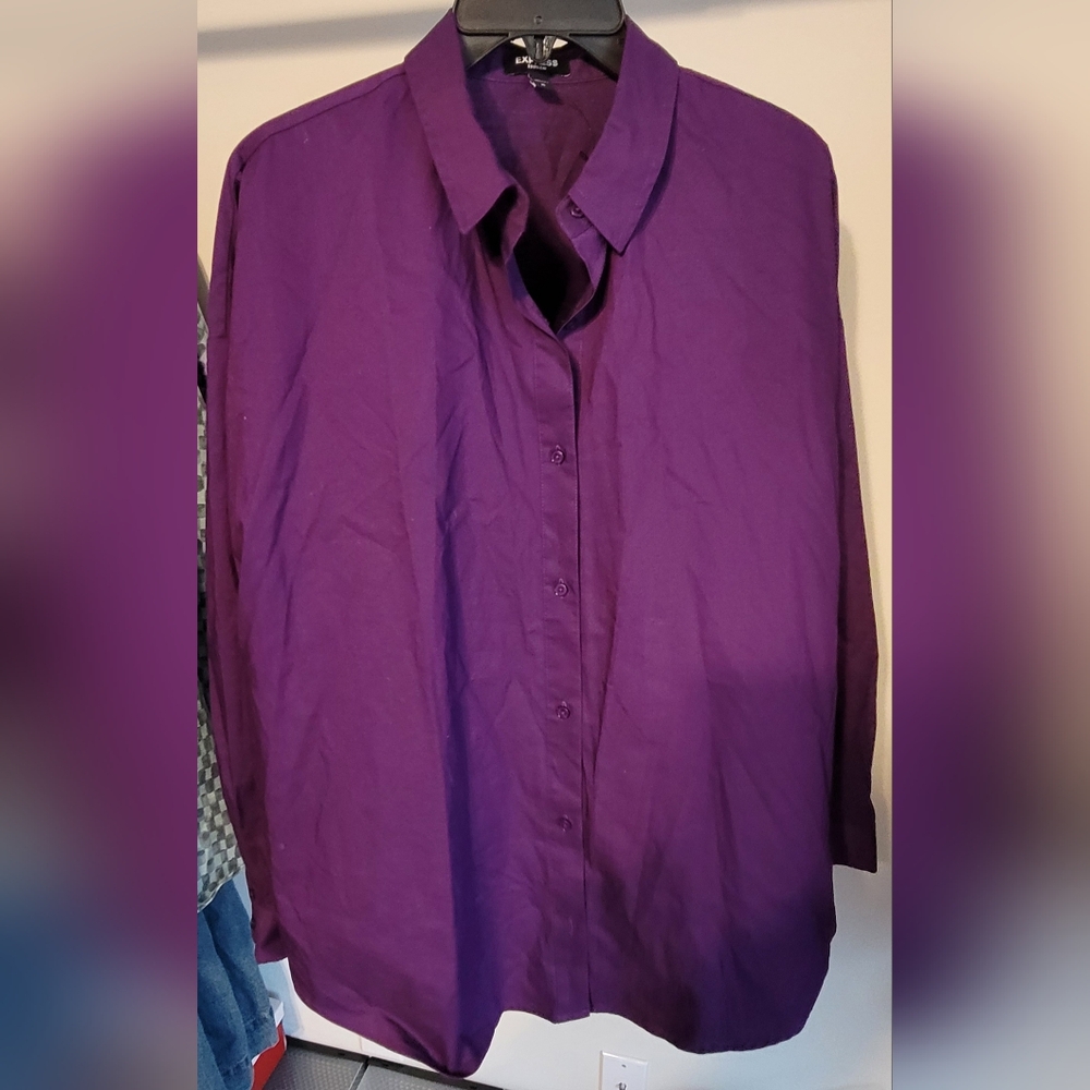 Purple Button-Up Shirt